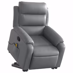 Poltrona Alzapersona Reclinabile Massaggio Grigio Similpellecod mxl 84900 - Vista aggiuntiva 3