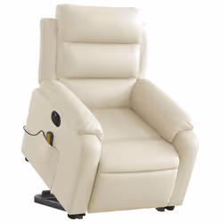 Poltrona Alzapersona Elettrica Reclinabile Crema in Similpellecod mxl 109070 - Vista aggiuntiva 3
