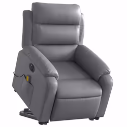 Poltrona Alzapersona Elettrica Reclinabile Grigio in Similpellecod mxl 109074 - Vista aggiuntiva 3