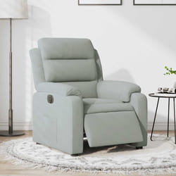 Poltrona Elettrica Reclinabile Grigio Chiaro in Vera Pellecod mxl 108864