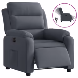 Poltrona Elettrica Reclinabile Grigio Scuro in Vera Pellecod mxl 84884 - Vista aggiuntiva 2