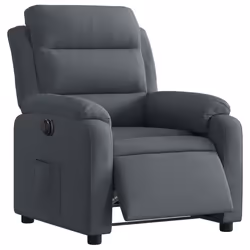 Poltrona Elettrica Reclinabile Grigio Scuro in Vera Pellecod mxl 84884 - Vista aggiuntiva 3