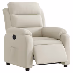 Poltrona Elettrica Reclinabile Crema in Vellutocod mxl 108845 - Vista aggiuntiva 3