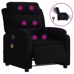 Poltrona Massaggiante Reclinabile Elettrica Nera in Vellutocod mxl 109342 - Vista aggiuntiva 2