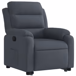 Poltrona Alzapersona Reclinabile Grigio Scuro in Vellutocod mxl 108852 - Vista aggiuntiva 3