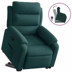 Poltrona Alzapersona Reclinabile Verde Scuro in Vellutocod mxl 132822 - Vista aggiuntiva 2