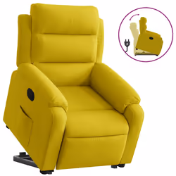 Poltrona Alzapersona Reclinabile Gialla in Vellutocod mxl 84893 - Vista aggiuntiva 2