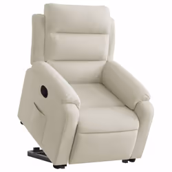 Poltrona Alzapersona Reclinabile Crema in Vellutocod mxl 84894 - Vista aggiuntiva 3