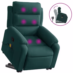 Poltrona Alzapersona Reclinabile Verde Scuro in Vellutocod mxl 132826 - Vista aggiuntiva 2