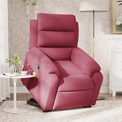 Poltrona Alzapersona Massaggio Reclinabile Rosso Vino Vellutocod mxl 84897