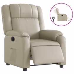 Poltrona Reclinabile Elettrica Crema in Similpellecod mxl 108849 - Vista aggiuntiva 2