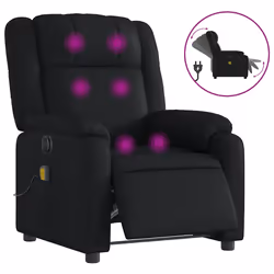 Poltrona Massaggiante Reclinabile Elettrica Nera in Similpellecod mxl 84907 - Vista aggiuntiva 2