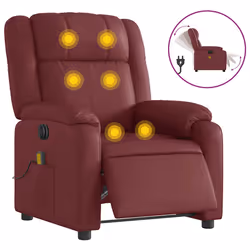 Poltrona Massaggiante Reclinabile Rosso Vino in Similpellecod mxl 133018 - Vista aggiuntiva 2