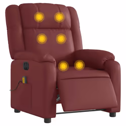 Poltrona Massaggiante Reclinabile Rosso Vino in Similpellecod mxl 133018 - Vista aggiuntiva 3
