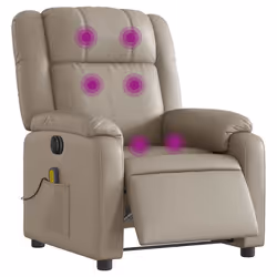Poltrona Reclinabile Massaggio Elettrica Cappuccino Similpellecod mxl 108914 - Vista aggiuntiva 3