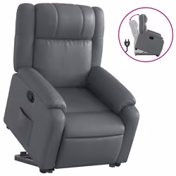 Poltrona Alzapersona Reclinabile Grigio in Similpellecod mxl 132819 - Vista aggiuntiva 2