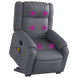 Poltrona Alzapersona Elettrica Reclinabile Grigio in Similpellecod mxl 85150 - Vista aggiuntiva 3