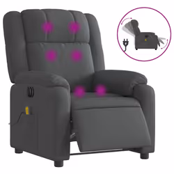Poltrona Reclinabile Massaggio Elettrica Grigio Scuro Tessutocod mxl 133240 - Vista aggiuntiva 2