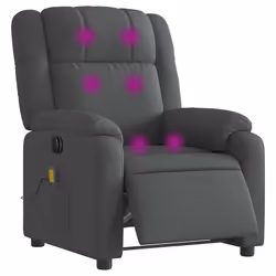 Poltrona Reclinabile Massaggio Elettrica Grigio Scuro Tessutocod mxl 133240 - Vista aggiuntiva 3