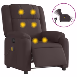 Poltrona Massaggio Reclinabile Elettrica Marrone Scuro Tessutocod mxl 85306 - Vista aggiuntiva 2