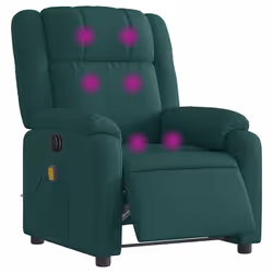 Poltrona Massaggiante Reclinabile Elettrica Verde Scuro Tessutocod mxl 109272 - Vista aggiuntiva 3