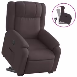 Poltrona Alzapersona Reclinabile Marrone Scuro in Tessutocod mxl 85308 - Vista aggiuntiva 2