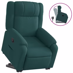 Poltrona Alzapersona Reclinabile Verde Scuro in Tessutocod mxl 133241 - Vista aggiuntiva 2