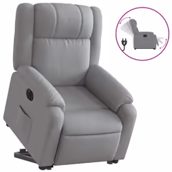 Poltrona Reclinante Alzapersona Elettrica Grigio Chiaro Tessutocod mxl 85309 - Vista aggiuntiva 2