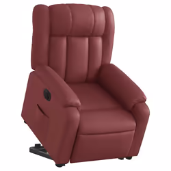 vidaXL Poltrona Alzapersona Reclinabile Rosso Vino in Similpelle - Vista aggiuntiva 3