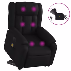 Poltrona Alzapersona Massaggiante Elettrica Nera in Similpellecod mxl 84909 - Vista aggiuntiva 2