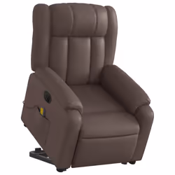 Poltrona Alzapersona Elettrica Reclinabile Marrone Similpellecod mxl 85115 - Vista aggiuntiva 3