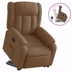 Poltrona Alzapersona Reclinabile Marrone in Tessutocod mxl 108872 - Vista aggiuntiva 2