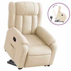 Poltrona Alzapersona Reclinabile Crema in Tessutocod mxl 132842 - Vista aggiuntiva 2
