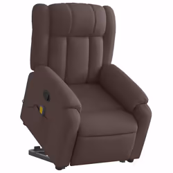 Poltrona Alzapersona Massaggi Reclinabile Marrone Scuro Tessutocod mxl 132852 - Vista aggiuntiva 3