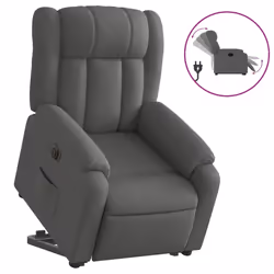 Poltrona Alzapersona Reclinabile Elettrica Grigio Scuro Tessutocod mxl 109346 - Vista aggiuntiva 2