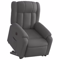Poltrona Alzapersona Reclinabile Elettrica Grigio Scuro Tessutocod mxl 109346 - Vista aggiuntiva 3