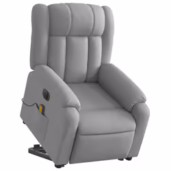 Poltrona Alzapersona Massaggi Elettrica Grigio Chiaro Tessutocod mxl 132999 - Vista aggiuntiva 3