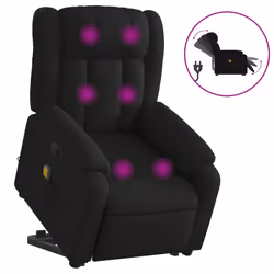 Poltrona Alzapersona Massaggiante Elettrica Nera in Tessutocod mxl 85070 - Vista aggiuntiva 2