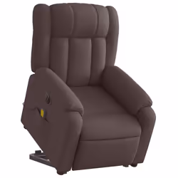 Poltrona Alzapersona Massaggio Elettrica Marrone Scuro Tessutocod mxl 109038 - Vista aggiuntiva 3