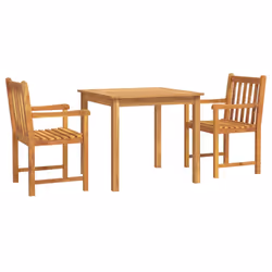 Set da Pranzo per Giardino 3 pz in Legno Massello di Acaciacod mxl 117838 - Vista aggiuntiva 2