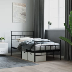 Giroletto con Testiera e Pediera Metallo Nero 100x200 cm Vidaxl 83077