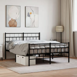 Giroletto con Testiera e Pediera Metallo Nero 120x190 cm Vidaxl 78022
