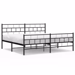 Giroletto con Testiera e Pediera Metallo Nero 183x213 cmcod mxl 83213 - Vista aggiuntiva 2