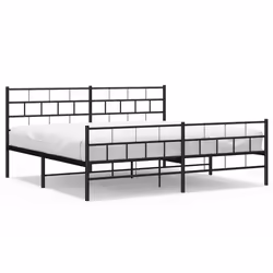 Giroletto con Testiera e Pediera Metallo Nero 193x203 cmcod mxl 107160 - Vista aggiuntiva 2