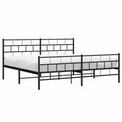 Giroletto con Testiera e Pediera Metallo Nero 193x203 cmcod mxl 107160 - Vista aggiuntiva 3