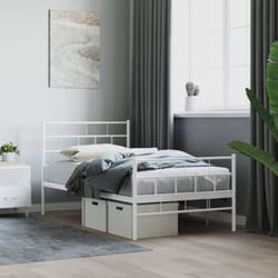 Giroletto con Testiera e Pediera Metallo Bianco 80x200 cm Vidaxl