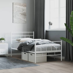 Giroletto con Testiera e Pediera Metallo Bianco 107x203 cmcod mxl 131224