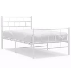 Giroletto con Testiera e Pediera Metallo Bianco 107x203 cmcod mxl 131224 - Vista aggiuntiva 2