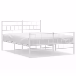 Giroletto con Testiera e Pediera Metallo Bianco 135x190 cmcod mxl 107249 - Vista aggiuntiva 2