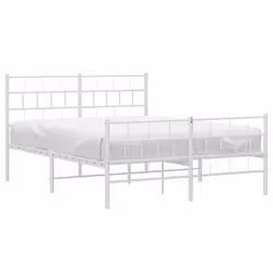 Giroletto con Testiera e Pediera Metallo Bianco 135x190 cmcod mxl 107249 - Vista aggiuntiva 3
